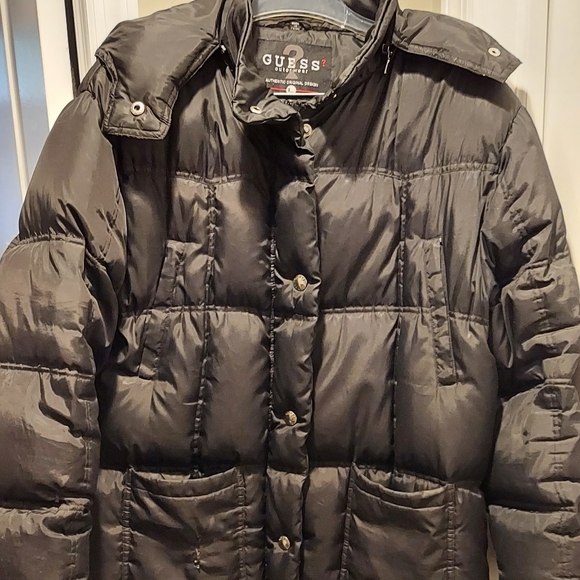 Guess Down Filled Black Coat - Picture 1 of 8